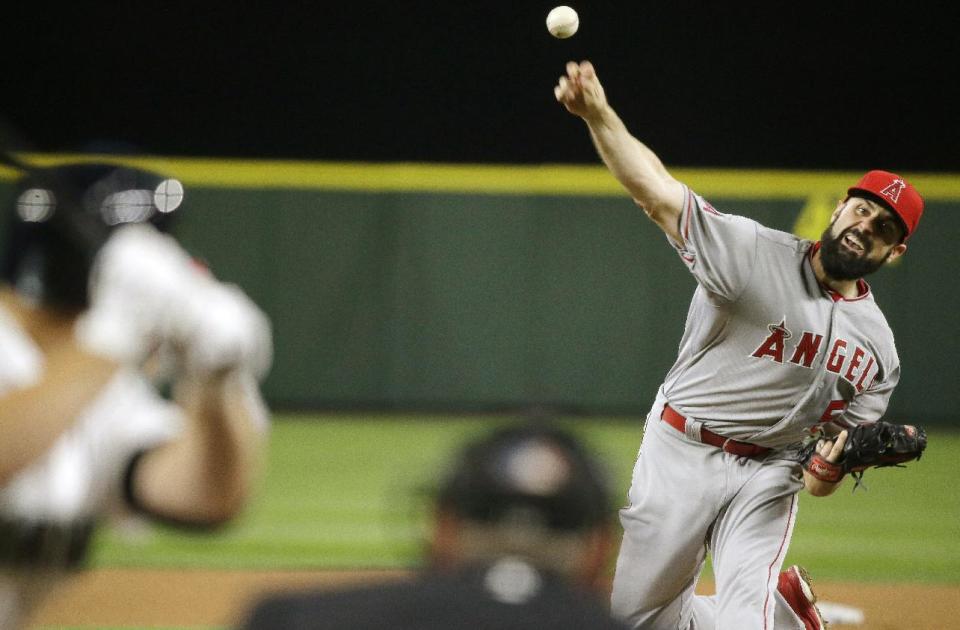 Matt Shoemaker has been either outstanding and unremarkable depending on the season. (Ted S. Warren/AP)