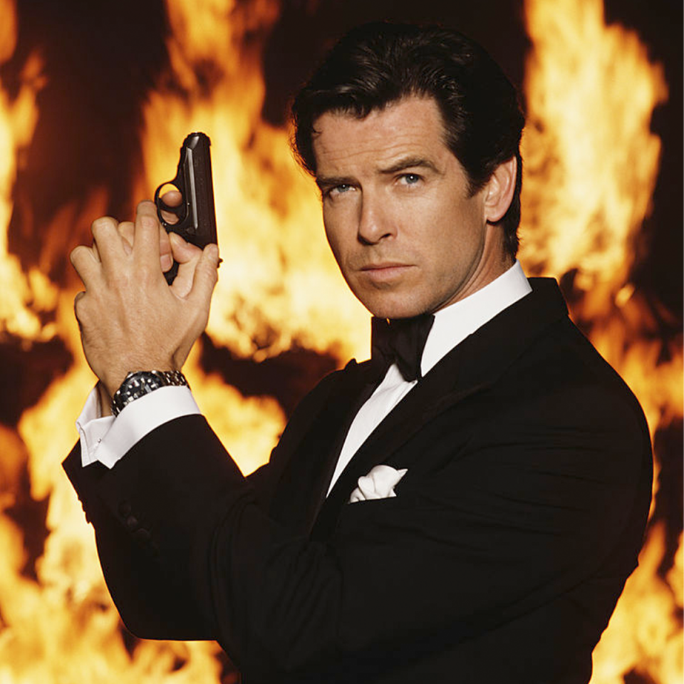 Pierce Brosnan as James Bond.