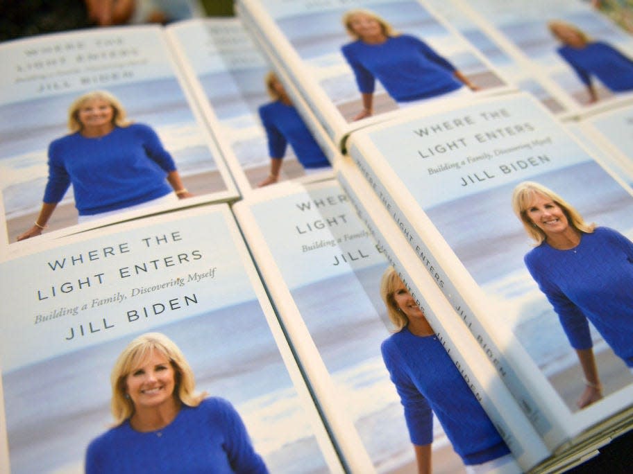 Copes of Jill Biden's book "Where the Light Enters: Building a Family, Discovering Myself."