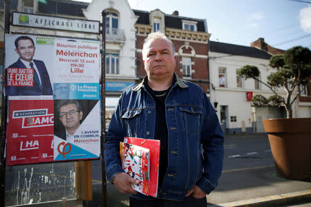 Rene Gaubert, CGT trade unionist and former employee of the municipality, poses during an interview as part of the 2017 French presidential election campaign in Henin-Beaumont, France, April 6, 2017. REUTERS/Pascal Rossignol