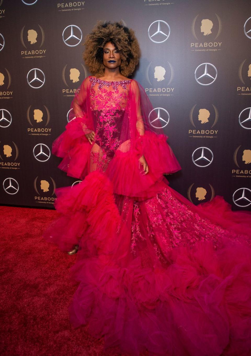 billy porter red dress and wig