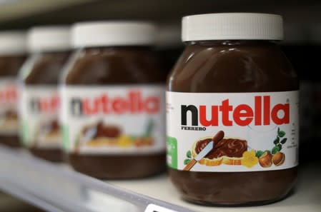 FILE PHOTO: Jars of Nutella spread in a Casino supermarket in Nice