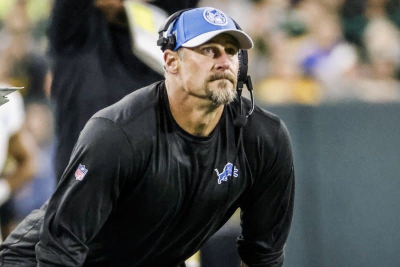 Detroit Lions head coach Dan Campbell is now under contract through 2027. File Photo by Tannen Maury/UPI