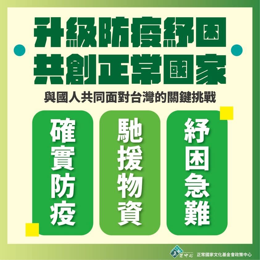 正國會9綠委共同聲明 拋「確實防疫、馳援物資、紓困急難」三訴求（圖：正國會提供）