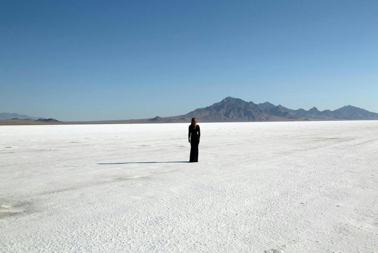 Sarah Nance at the Bonneville Salt Flats, Utah, 2019. Courtesy of Sarah Nance