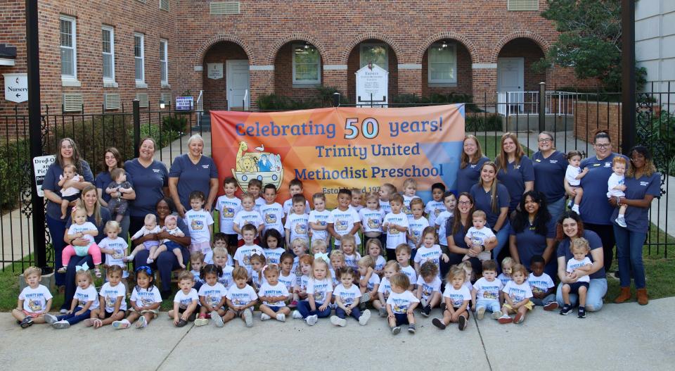 Trinity United Methodist Preschool, shown here in a school photo from 2023, is celebrating its 50th anniversary this month with an event Saturday, April 27, 2024.