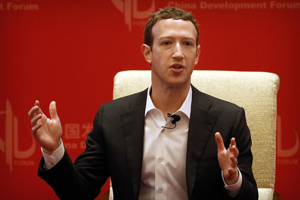 Facebook CEO Mark Zuckerberg speaks in China.