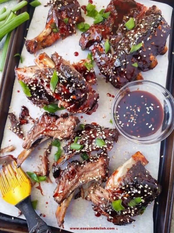 <p>Falling-off-the-bone tender and tasty Chinese Barbecue Ribs (Char Siu) made in the Crock Pot and finished by broiling in the oven. Hands down THE BEST ribs ever! <strong>Get the Recipe:</strong><a href="https://www.easyanddelish.com/chinese-barbecue-ribs/" rel="nofollow noopener" target="_blank" data-ylk="slk:Chinese Barbecue Ribs (Char Siu);elm:context_link;itc:0;sec:content-canvas" class="link rapid-noclick-resp"><strong> Chinese Barbecue Ribs (Char Siu)</strong></a></p>