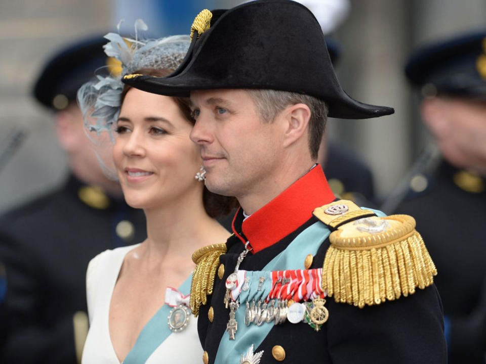 Crown Prince Frederik flanked by his wife Crown Princess Mary: AFP