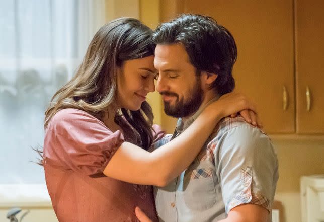 Mandy Moore and&nbsp;Milo Ventimiglia in "This Is Us." (Photo: NBC)