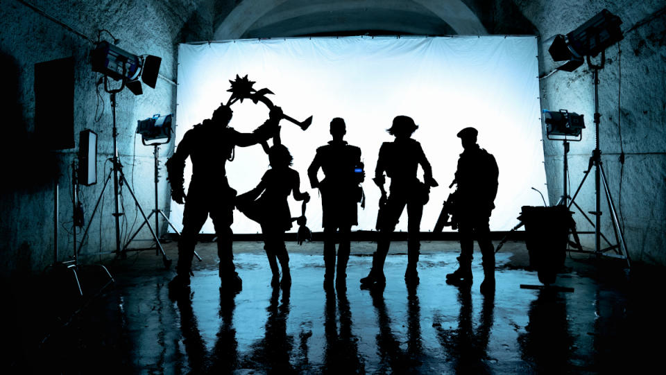 Silhouettes of characters from the movie 