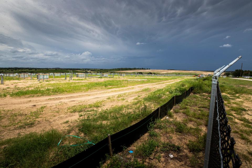 A new solar farm being built on the north side of Waverly Road near Scenic Highway. It extends across Scenic Highway to the east.