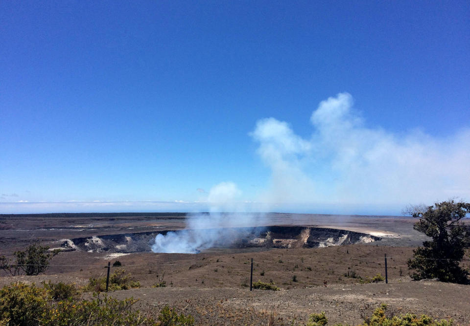 Lava from Hawaii’s volcano, Kilauea, oozes into the ocean