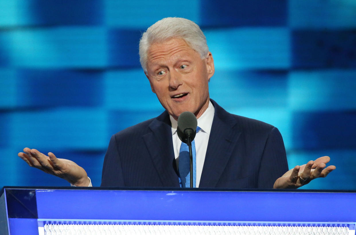 Former U.S. President Bill Clinton delivers remarks on the second day of the 2016 Democratic National Convention at Wells Fargo Center on July 26, 2016 in Philadelphia, Pennsylvania. (Photo: Getty Images)