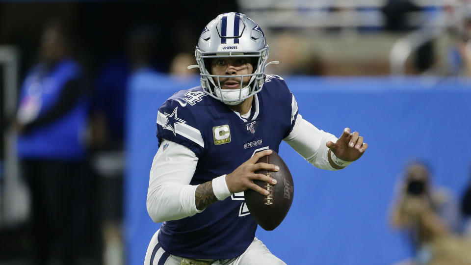 Dallas Cowboys quarterback Dak Prescott (4) had 4,902 yards last season. (AP Photo/Duane Burleson)