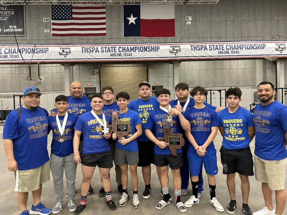 The San Diego boys placed second at the state powerlifting meet in Abilene.