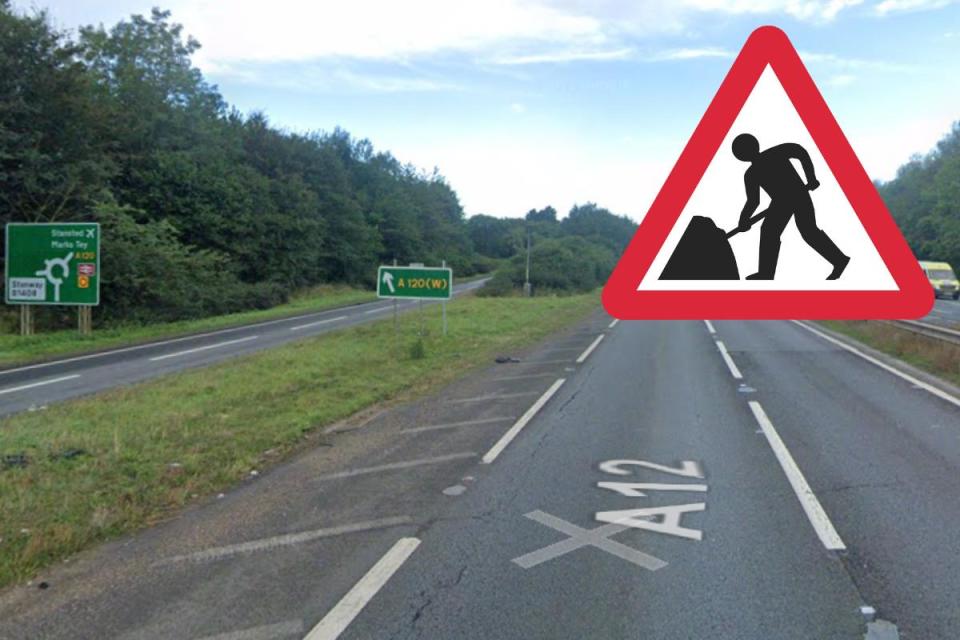 Delays - Here is when road closures on the A12 are set to take place <i>(Image: Google Maps)</i>