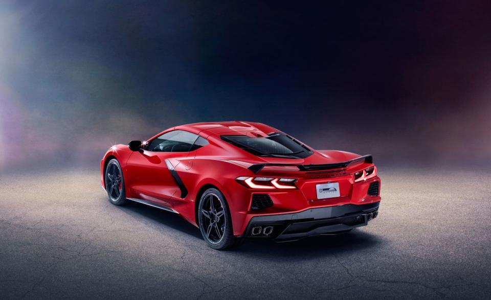 <p>The exhaust tips are double-walled to deal with the extreme heat. Juechter says the LT2 V-8, which is standard in the C8, expels exhaust just as hot as that of the 755-hp C7 ZR1. Down at the bottom of the rear fascia is a heat-exhausting metal-mesh panel, behind which sits a muffler.</p>