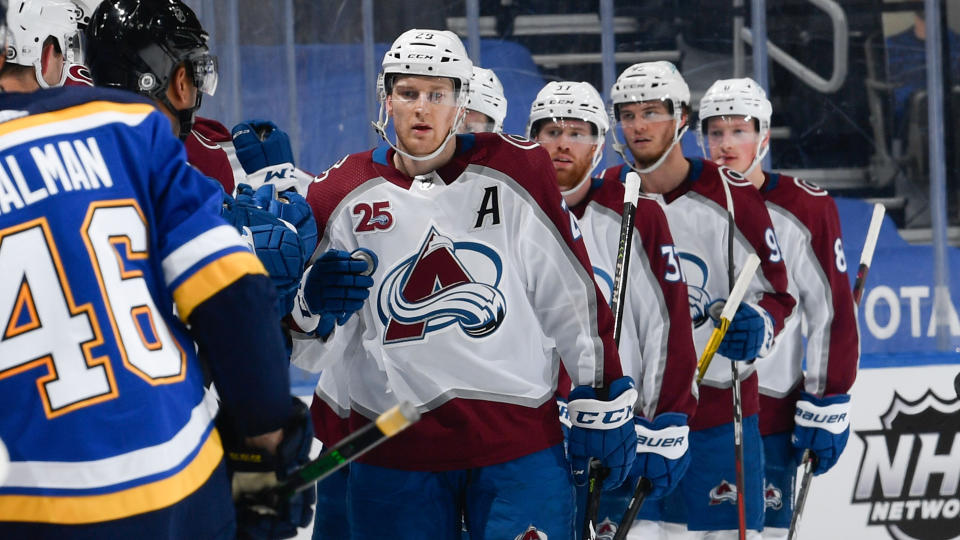 The Blues are going to have their hands full with Nathan MacKinnon. (Photo by Scott Rovak/NHLI via Getty Images)