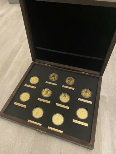 A picture of The Queens Beasts coins being sold on eBay.