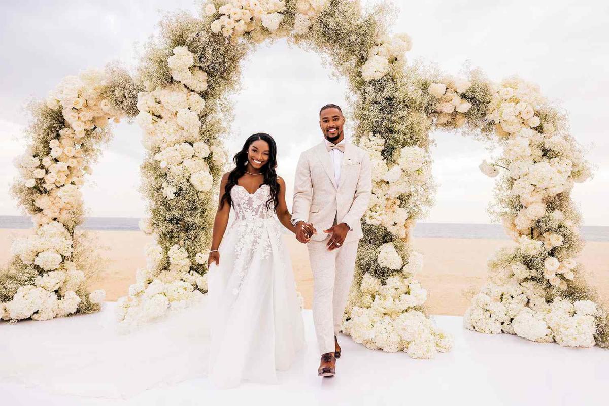 Simone Biles wore four Galia Lahav wedding gowns