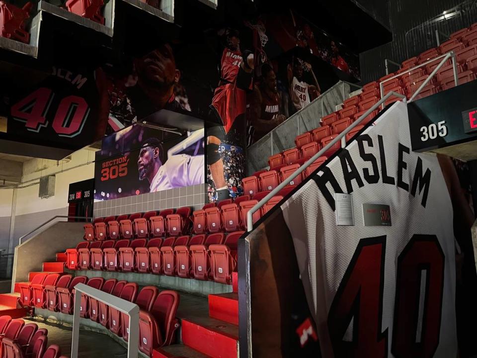 Section 305 at Miami-Dade Arena is now dedicated to Miami Heat forward and captain Udonis Haslem.