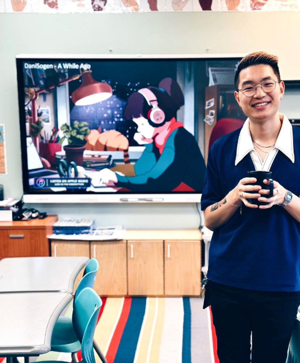 Jeremiah Kim brings his love of music to his classroom. (Courtesy of Jeremiah Kim)
