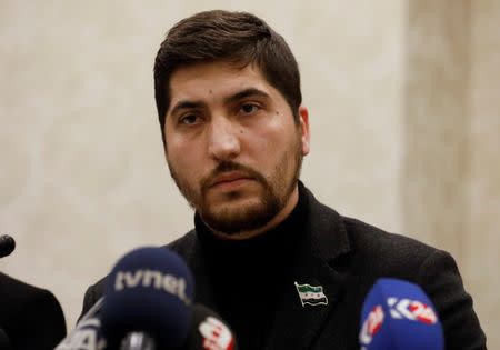 Osama Abu Zaid, a spokesman for the Free Syrian Army rebel alliance, attends a news conference on a ceasefire between Syrian opposition groups and the Syrian government, in Ankara, Turkey, December 29, 2016. REUTERS/Umit Bektas