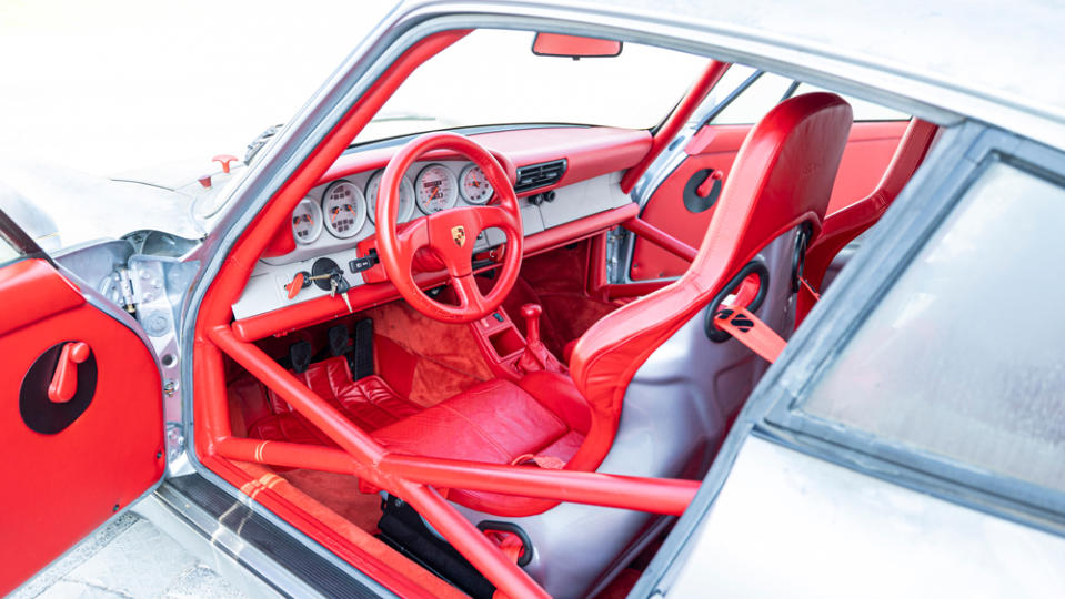 The interior of a 1993 Porsche 964 Carrera RSR 3.8-Liter "Strassenversion" Coupé.