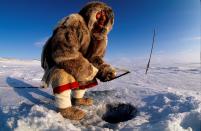 Inuit Fishing. Baker Lake Nunavut. Canada. (Photo by: White Fox/AGF/Universal Images Group via Getty Images)