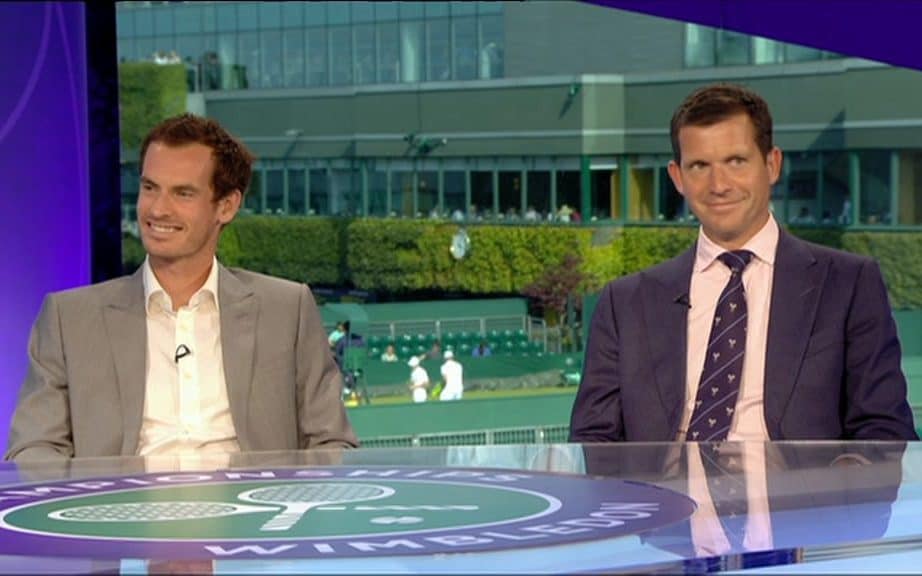 Andy Murray joined Tim Henman in the BBC studio on Tuesday - bbc