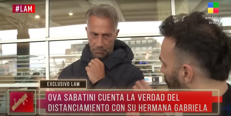 La cara de Ova Sabatini cuando le preguntaron cómo está la relación con su hermana Gabriela (Foto: Captura de video)