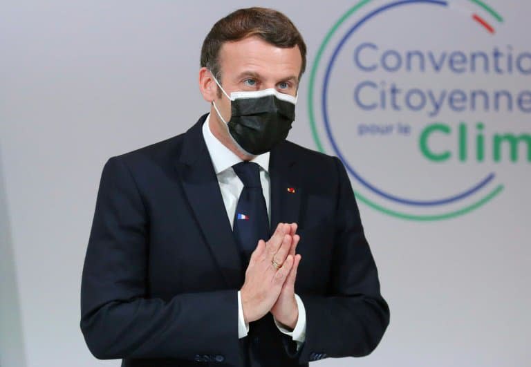 Rencontre entre Emmanuel Macron et les citoyens de la Convention climat en novembre 2020 à Paris - Thibault Camus © 2019 AFP