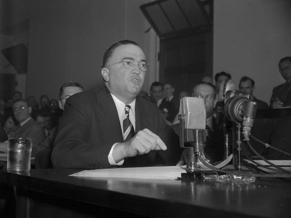 J. Edgar Hoover testified before the Un-American Activities Committee.