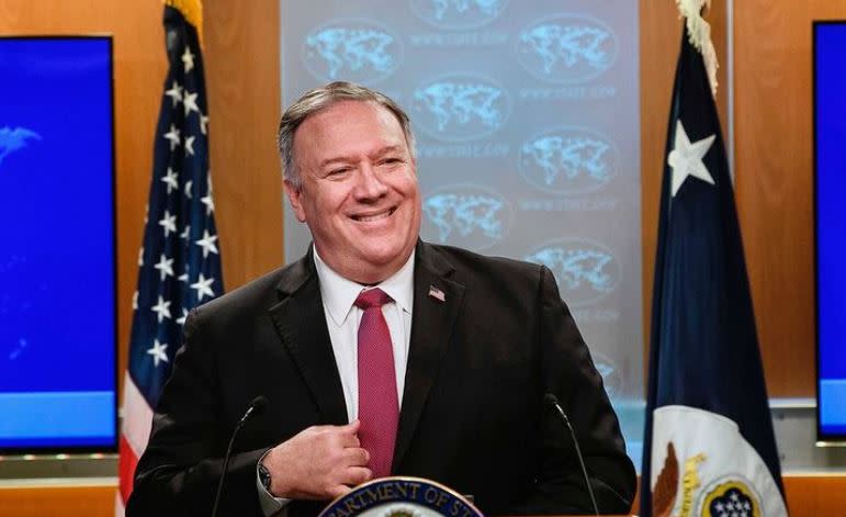 圖為將卸任的美國國務卿蓬佩奧。（圖片來源／截自 Mike Pompeo IG）
