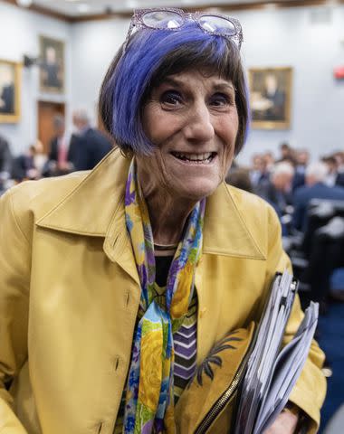 <p>Tom Williams/CQ-Roll Call, Inc via Getty Images</p> Rep. Rosa DeLauro, D-Conn., arrives for the House Appropriations Committee markup of 'Fiscal Year 2024 Agriculture, Rural Development, Food and Drug Administration, and Related Agencies Bill and Interim Suballocation of Budget Allocations.'