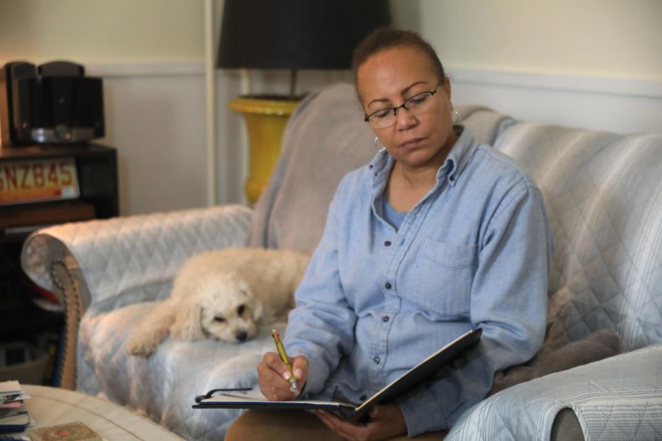 Sharon Churton at her home in Wappingers Falls on March 31, 2022. Churton was let go from her job as a car transporter/delivery driver in January and has been open to finding work in a new field.  