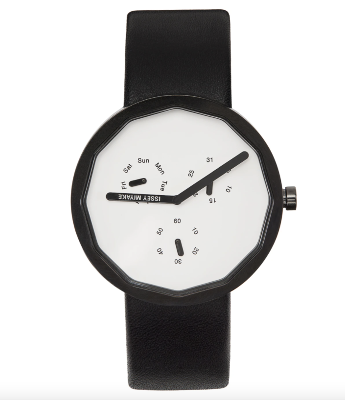 Issey Miyake White & Black Twelve 365 Watch with white watch face
