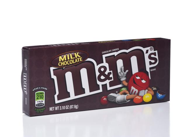 M&m's Milk Chocolate Candies In Movie Box