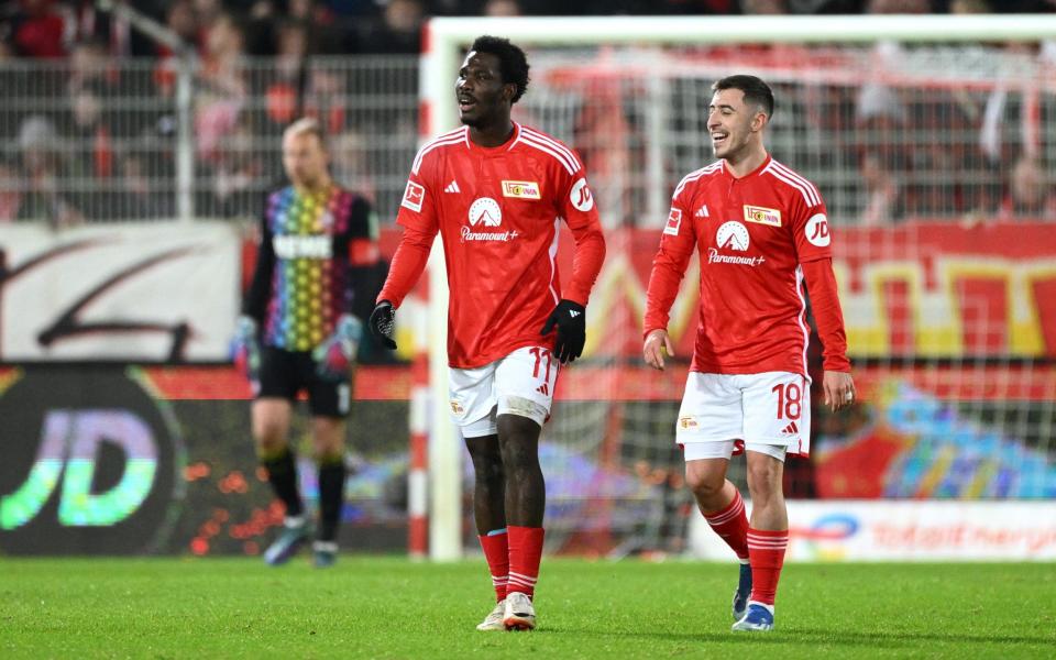 David Datro Fofana celebrates scoring for Union Berlin