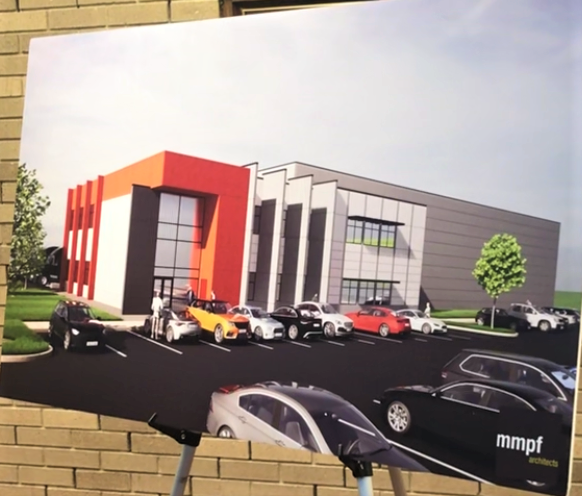 Drawing of a proposed Relema Inc. meat processing and distribution facility to be built on West Garden Road near the Vineland Industrial Park. The drawing was displayed for the city Planning Board at a hearing Wednesday night. The project was approved. PHOTO: Feb. 8, 2023.