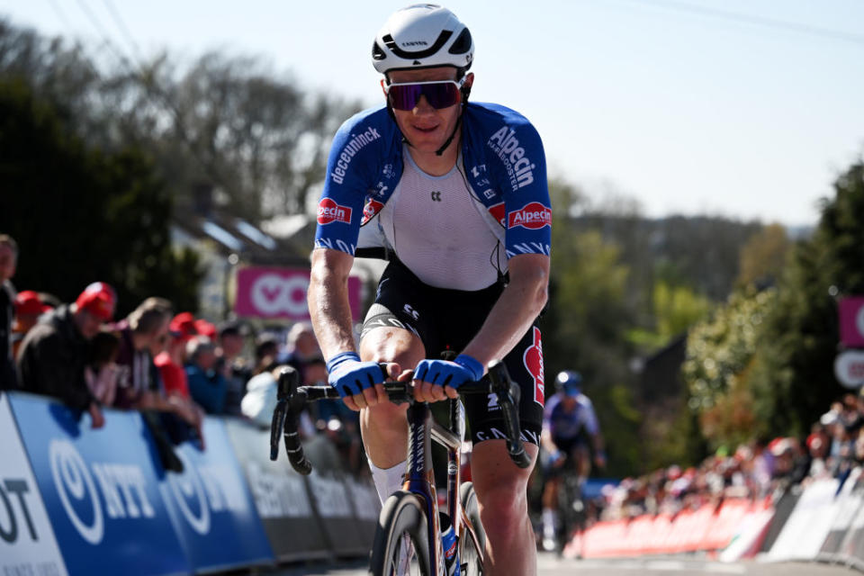 HUY BELGIUM  APRIL 19 Soren Kragh Andersen of Denmark and Team AlpecinDeceuninck competes during the 87th La Fleche Wallonne 2023 Mens Elite a 1943km one day race from Herve to Mur de Huy  UCIWT  on April 19 2023 in Huy Belgium Photo by David StockmanGetty Images