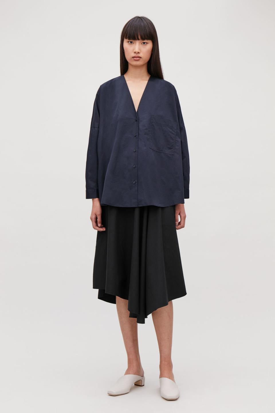 COS Asymmetric-Hem Skirt