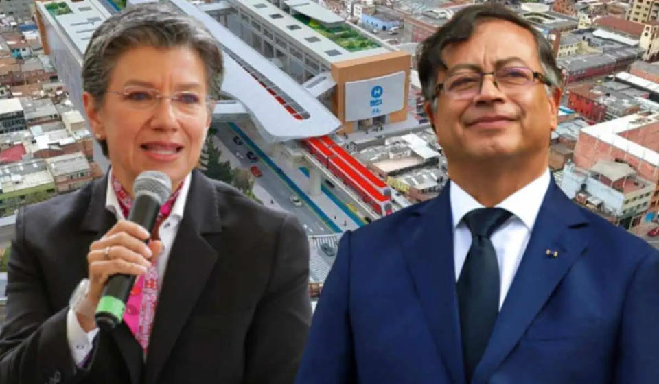 La alcaldesa Claudia López y el presidente Gustavo Petro han chocado nuevamente por el futuro del metro de Bogotá. Fotos: Empresa Metro de Bogotá, MinTransporte y Presidencia