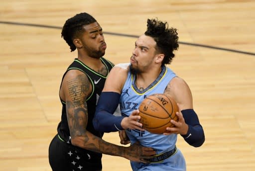 布魯克斯(Dillon Brooks)三分線狀態不佳。法新社