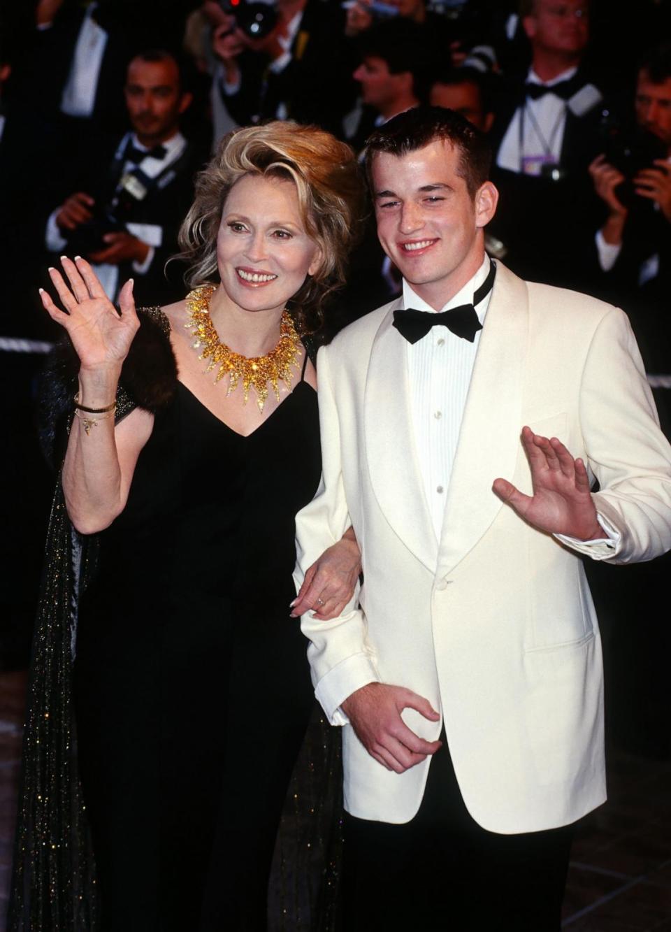 PHOTO: In this May of 1999 file photo, Faye Dunaway and her son Liam O'Neil attend the 52th Cannes Film Festival in Cannes, France.  (Foc Kan/WireImage via Getty Images)