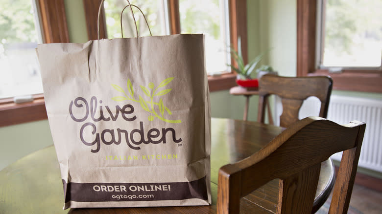 Olive Garden bag on table