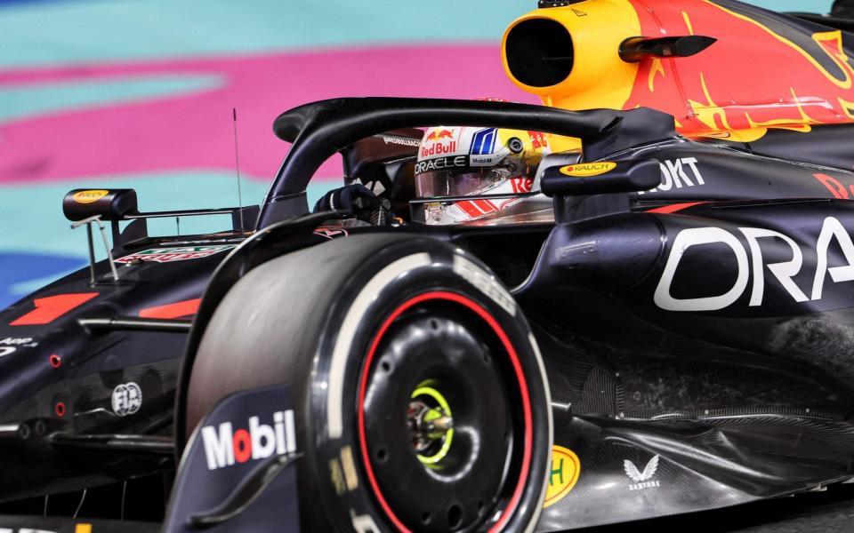 Red Bull Racing's Dutch driver Max Verstappen competes during the Saudi Arabia Formula One Grand Prix at the Jeddah Corniche Circuit in Jeddah on March 19, 2023. - Getty Images/Giuseppe Cacace