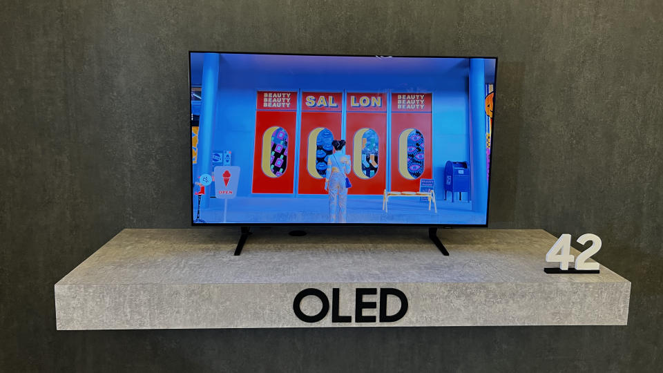 Samsung S90D TV at the CES 2024 trade show