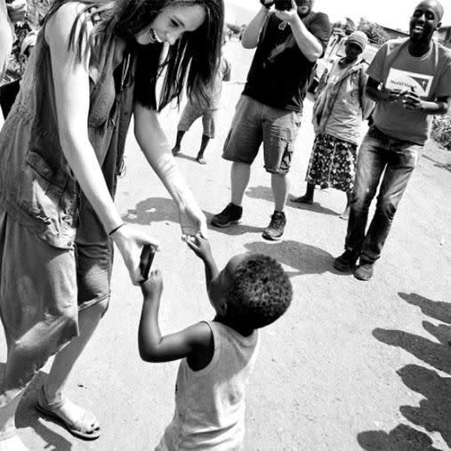 Just a year ago, Meghan was in Rwanda, visiting refugee camps and speaking with female parliamentarians. Photo: Instagram/ meghanmarkle
